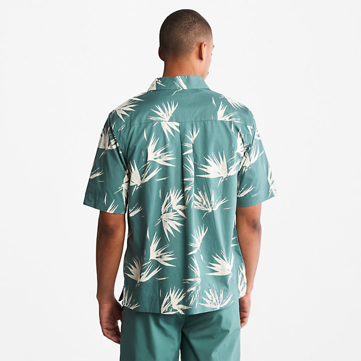 Poplin Resort Shirt for Men in Teal-