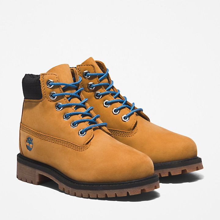 Timberland® Premium 6 Inch Boot voor kids in geel/marineblauw-