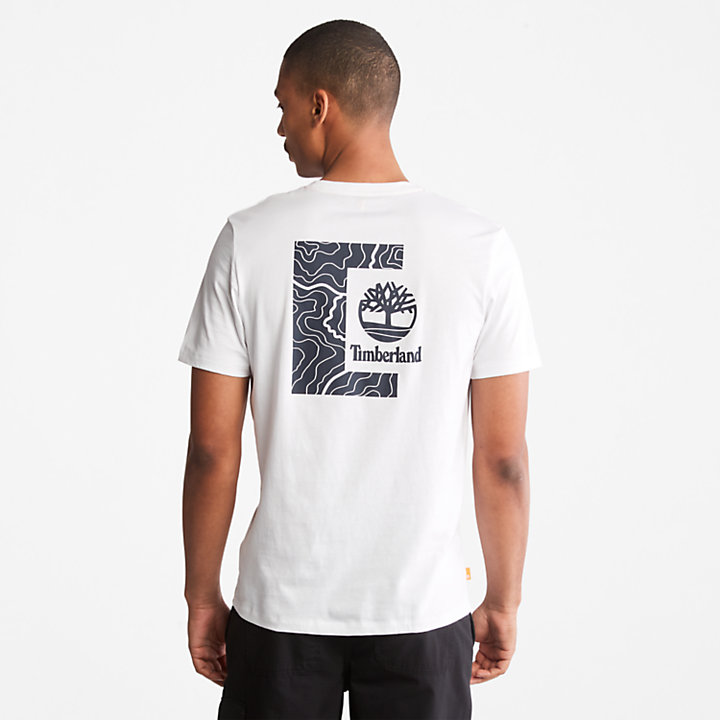 T-shirt avec motif graphique au dos pour homme en blanc-