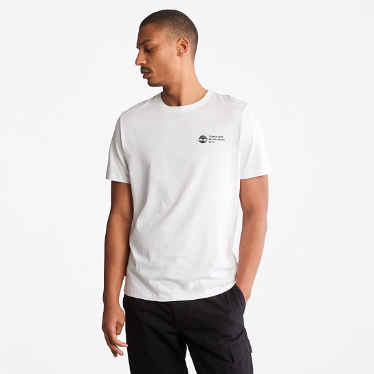 T-shirt avec motif graphique au dos pour homme en blanc | Timberland