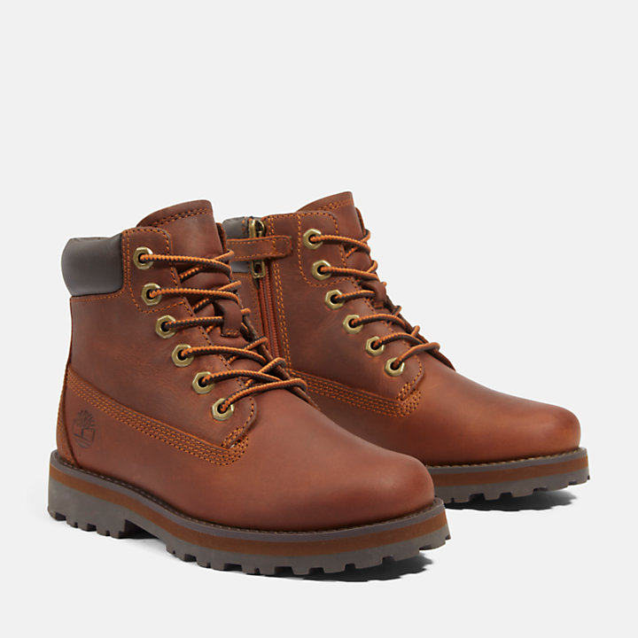 Courma Kid's 6 Inch Side-Zip Boot for Youth in Brown | Timberland
