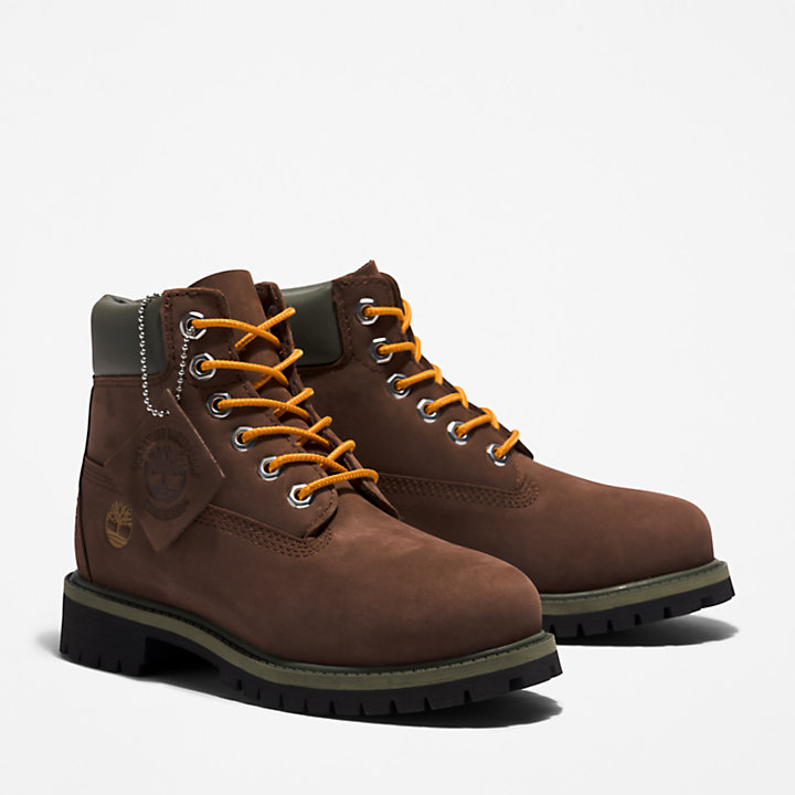Timberland® Premium 6 Inch Boot for Youth in Brown/Orange-