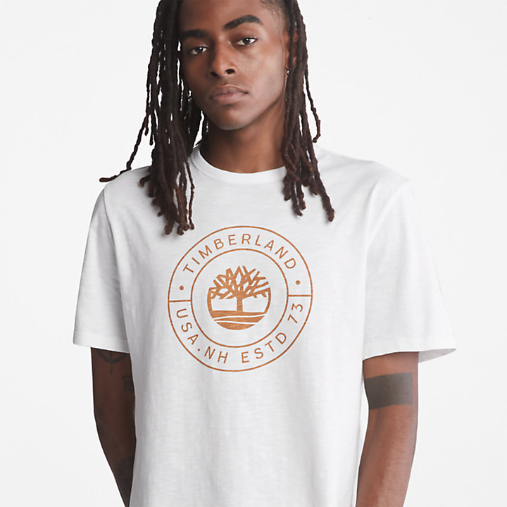Outdoor Heritage Graphic Slub T-Shirt for Men in White-
