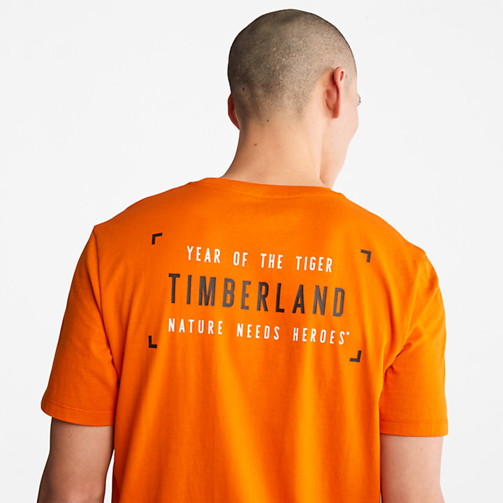 T-shirt Year of the Tiger pour homme en orange-