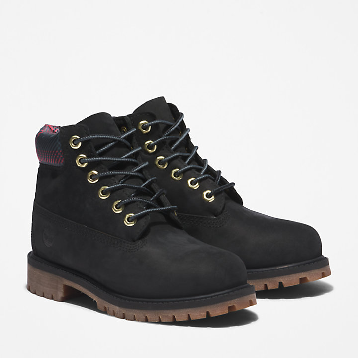 Timberland® Premium 6 Inch Boot for Youth in Black/Pink-