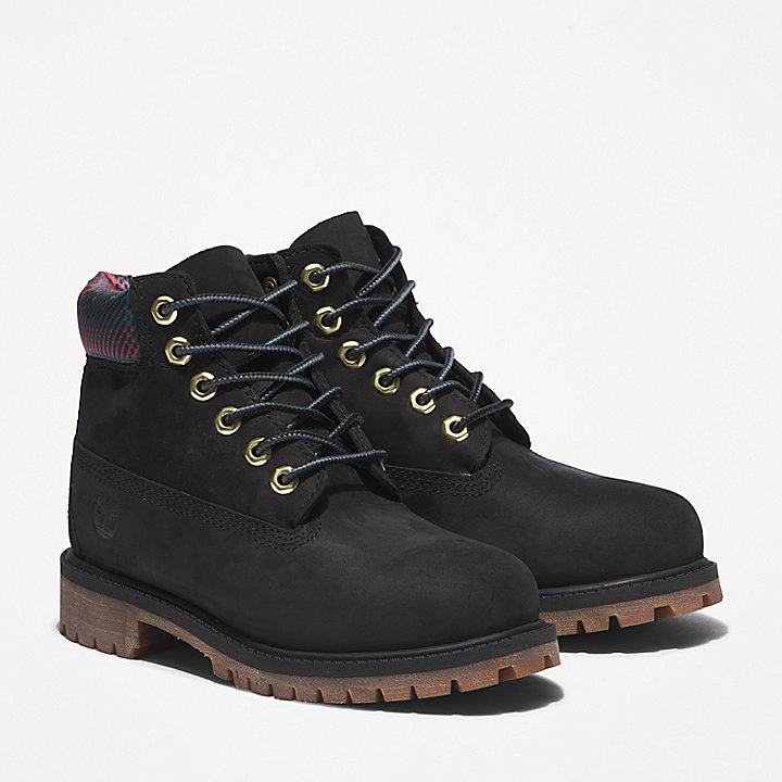Timberland® Premium 6 Inch Boot for Youth in Black/Pink