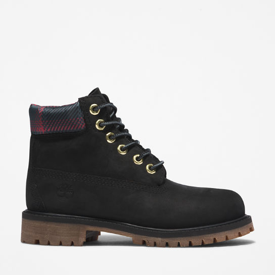 Timberland® Premium 6 Inch Boot for Youth in Black/Pink | Timberland