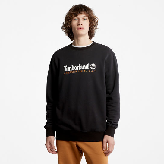 Sweat-shirt à col rond Wind, Water, Earth and Sky pour homme en noir | Timberland