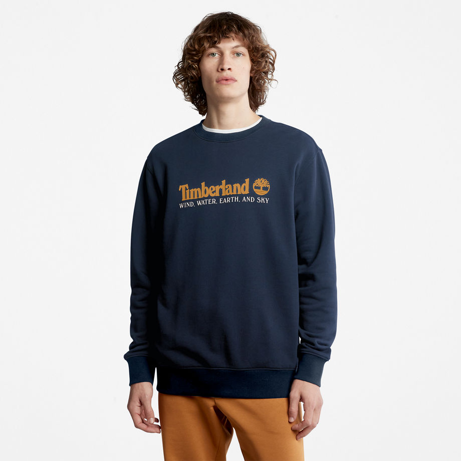 Timberland Wind, Water, Earth And Sky Sweatshirt For Men In Navy Dark Blue, Size M