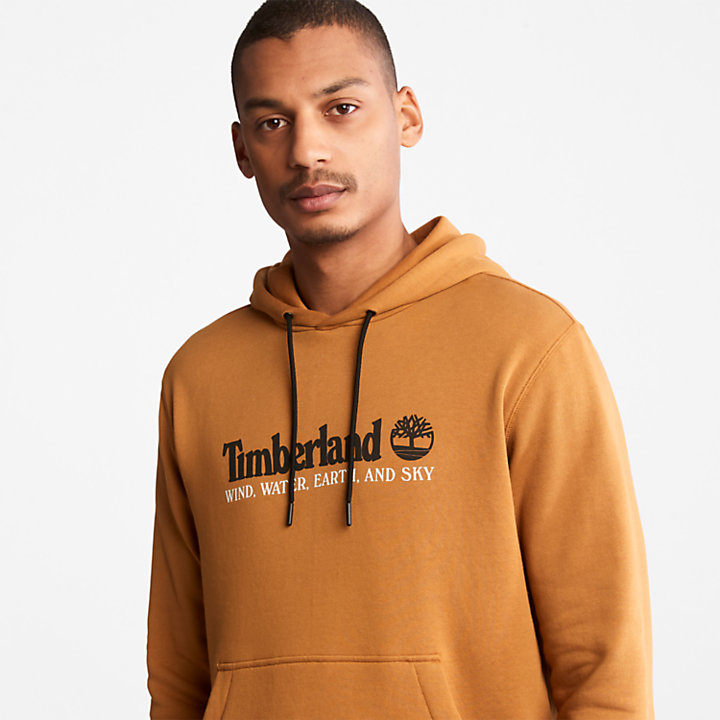 Sweat à capuche Wind, Water, Earth and Sky pour homme en jaune-