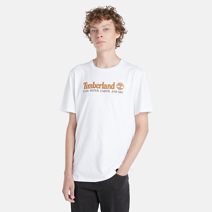 T-shirt Wind, Water, Earth and Sky pour homme en blanc-