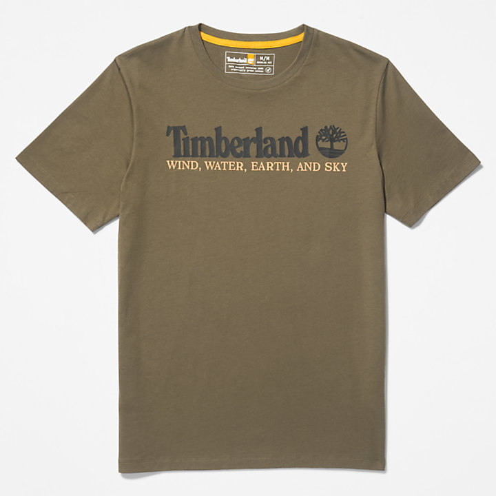 Wind, Water, Earth and Sky T-shirt voor heren in donkergroen-