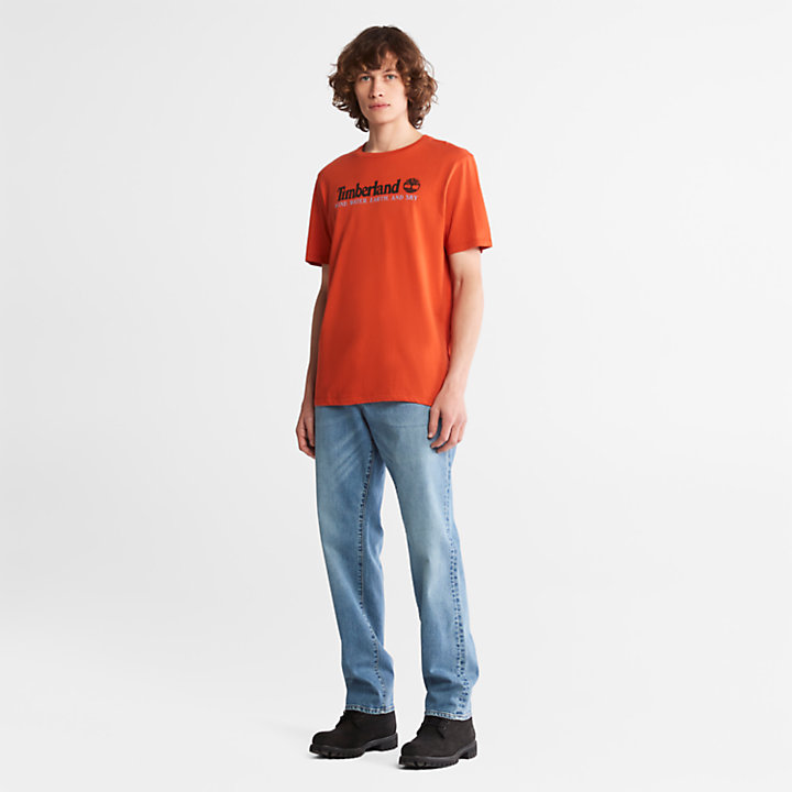 T-shirt da Uomo Wind, Water, Earth and Sky™ in arancione-