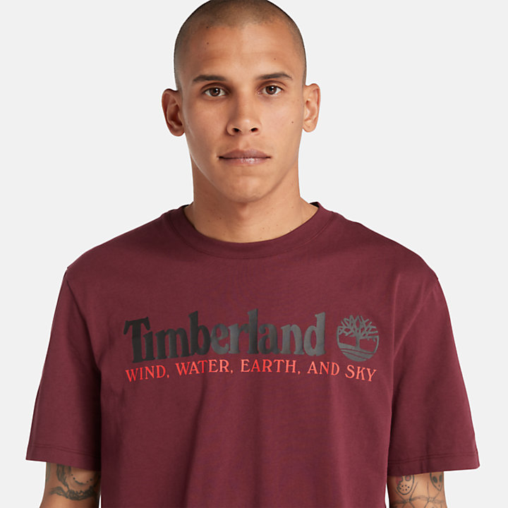 Wind, Water, Earth and Sky™ T-Shirt für Herren in Burgunderrot-