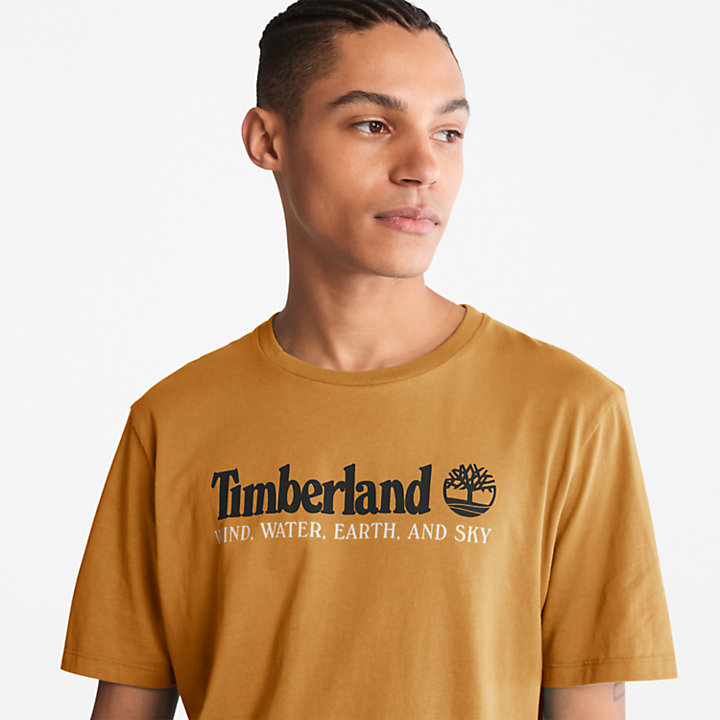 T-shirt Wind, Water, Earth and Sky pour homme en jaune-