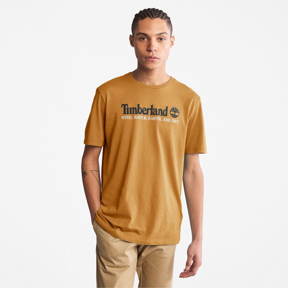 Timberland Wind, Water, Earth, And Sky T-shirt For Men In Dark Yellow Yellow, Size S
