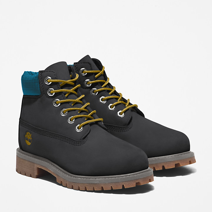 Timberland® Premium 6 Inch Boot for Youth in Black/Blue-
