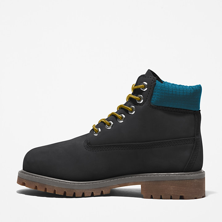 Timberland® Premium 6 Inch Boot for Youth in Black/Blue-
