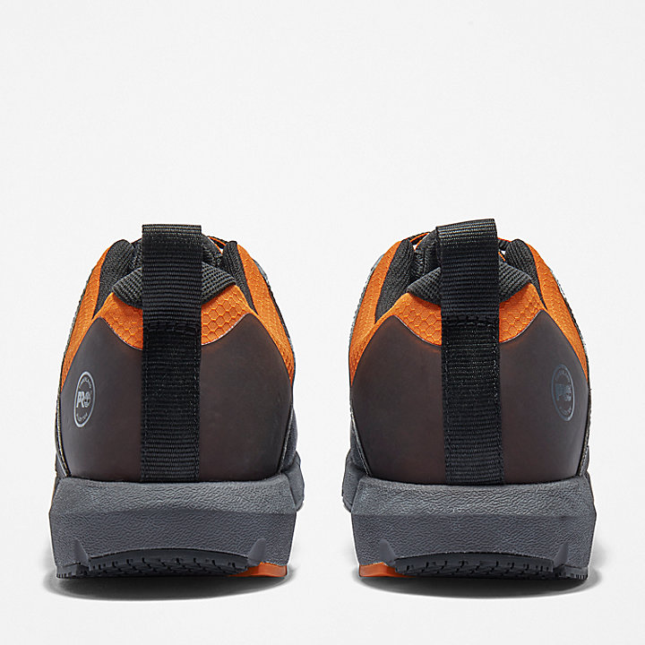 Sapato de Trabalho com Biqueira em Liga Radius para Homem em preto e laranja