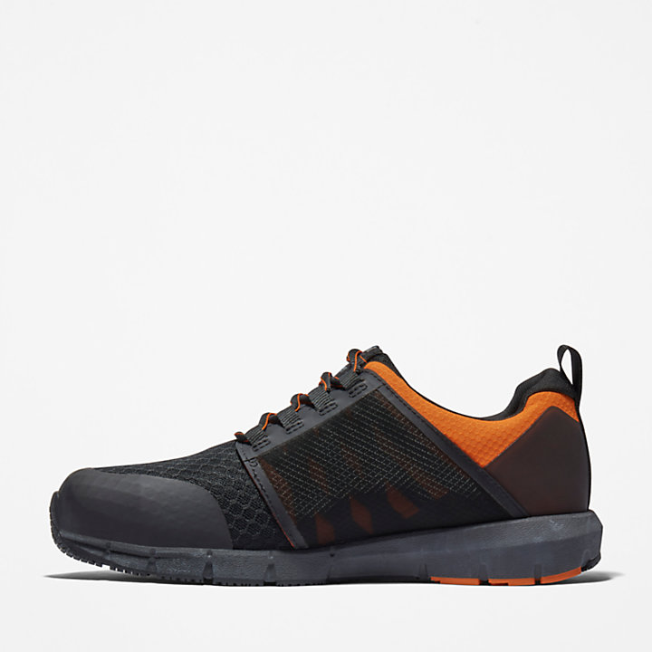 Radius Alloy-Toe Work Shoe for Men in Black and Orange-