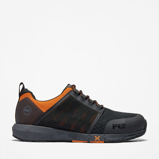 Zapato de trabajo Radius Alloy-Toe para hombre en color negro y naranja | Timberland