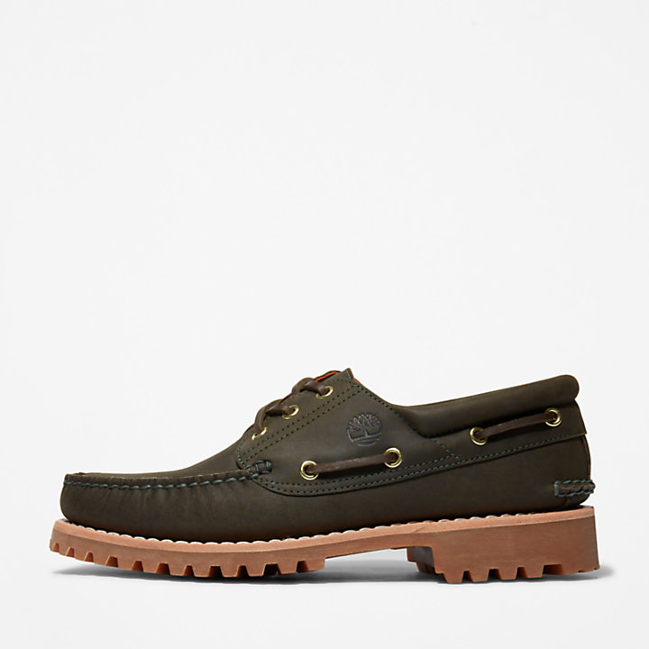 Timberland® Authentic 3-Eye Boat Shoe for Men in Dark Green-