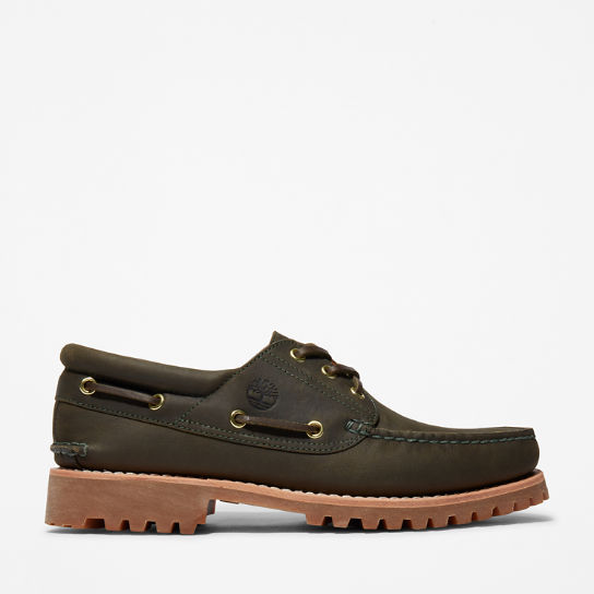 Timberland® Authentic 3-Eye Boat Shoe for Men in Dark Green | Timberland