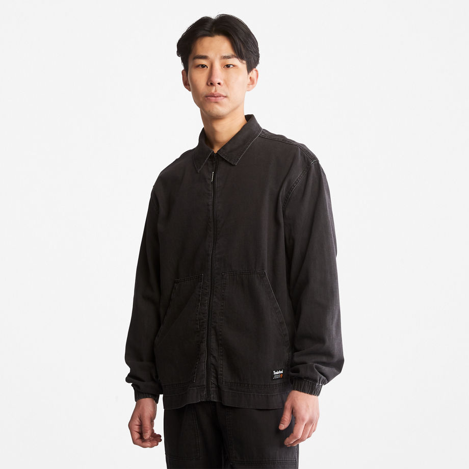 Timberland Progressive Utility Light Denim Jacket For Men In Black Black, Size XL