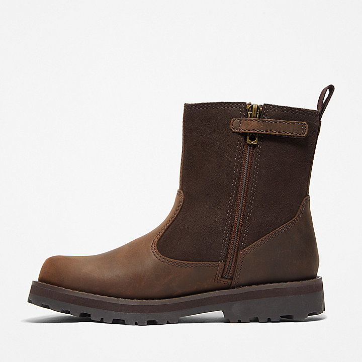 Courma Kid Lined Boot for Junior in Dark Brown