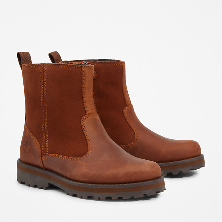Courma Kid Lined Boot for Junior in Brown-