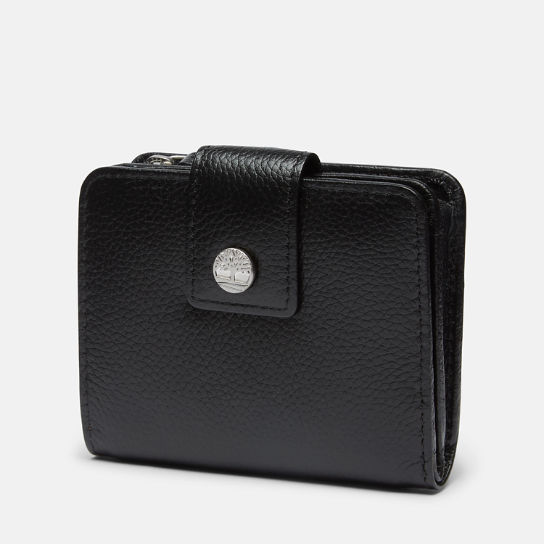 Sheafe Leather Tab Bifold portemonnee met muntvak voor dames in zwart | Timberland