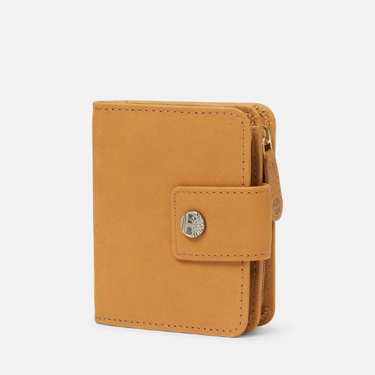Sheafe Leather Tab Bifold Wallet with Coin Pocket for Women in Yellow | Timberland