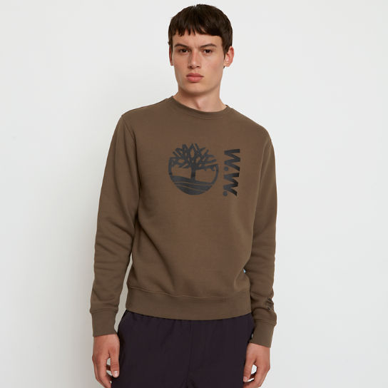 Timberland® x WoodWood Sweatshirt met Ronde Hals voor Heren in groen in grijs | Timberland