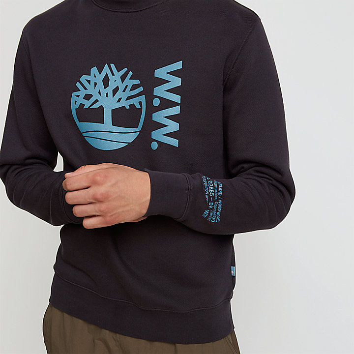 Timberland® x WoodWood Crew Sweatshirt for Men in Black