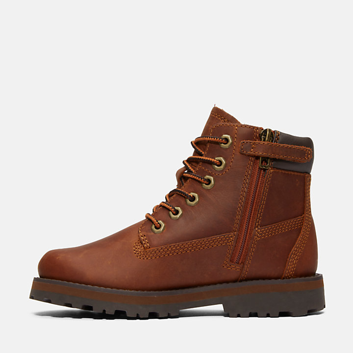 Courma Kid 6 Inch Side-Zip Boot for Junior in Brown | Timberland