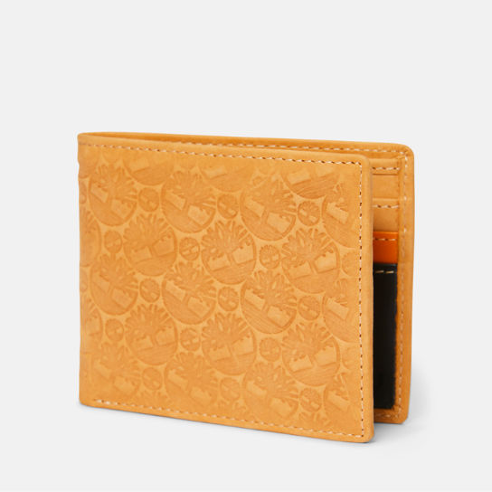 All-over Embossed Logo Passcase for Men in Yellow | Timberland