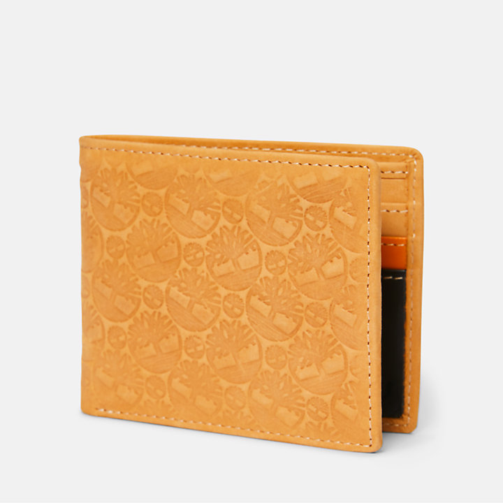 All-over Embossed Logo Passcase for Men in Yellow-