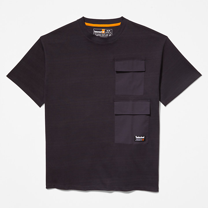 Progressive Utility Multi-pocket T-Shirt for Men in Black-