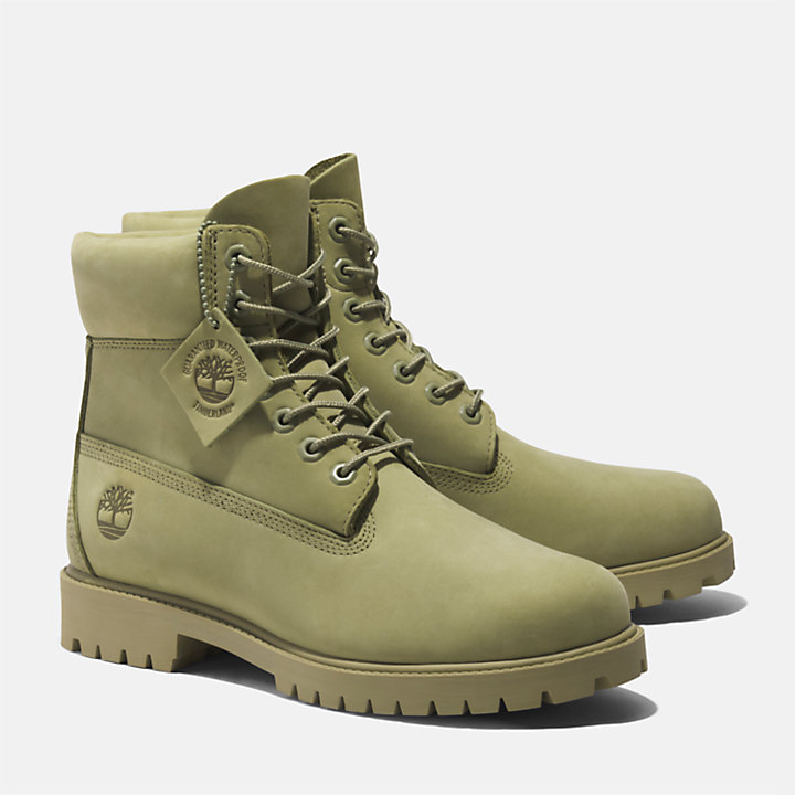 Timberland® Heritage 6 Inch Lace-Up Waterproof Boot for Men in Light Green-