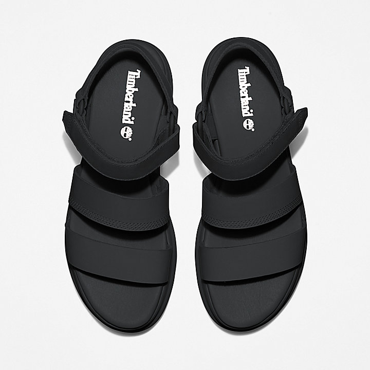 London Vibe 3-Strap Sandaal voor dames in zwart
