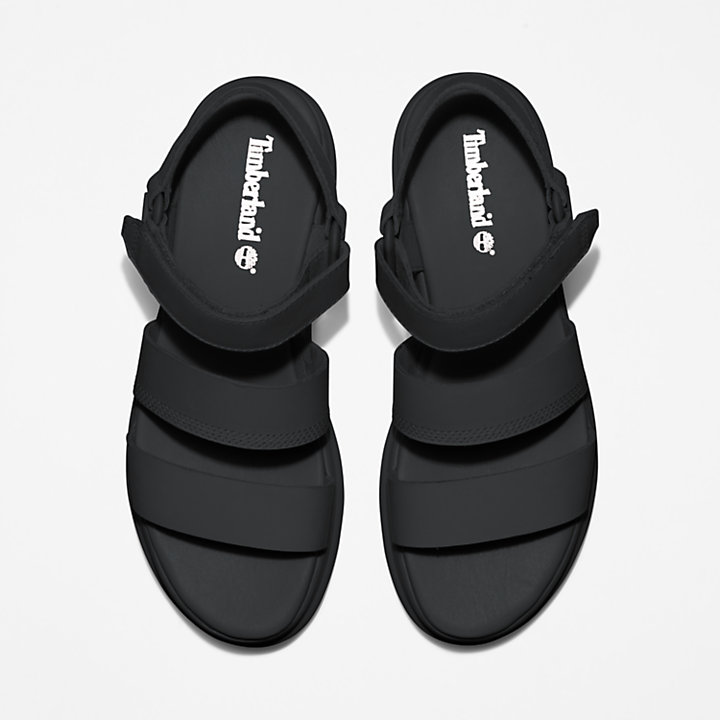 London Vibe 3-Strap Sandaal voor dames in zwart-