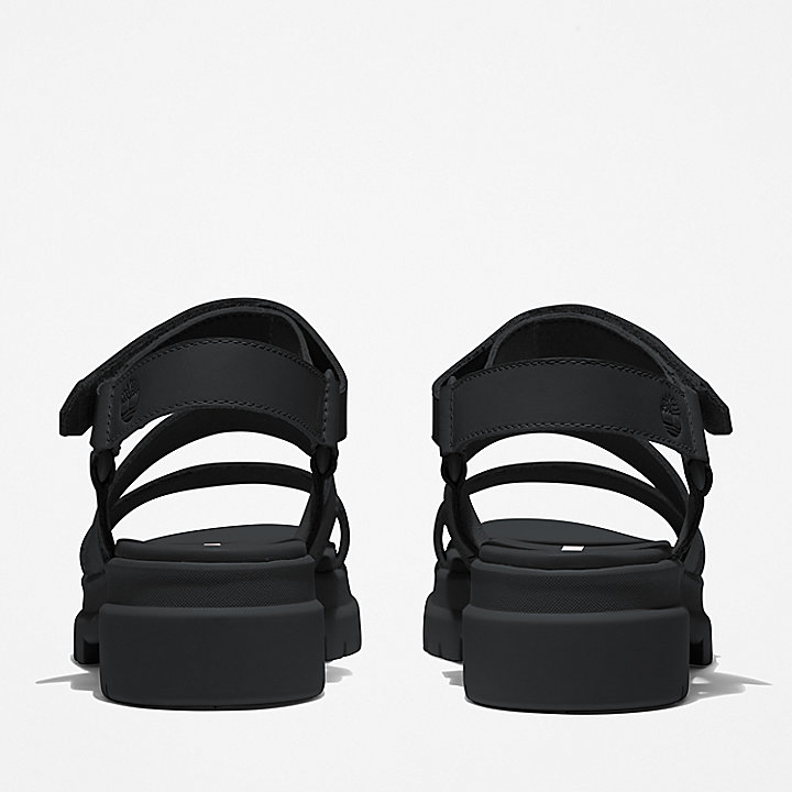 London Vibe Sandale mit drei Riemen für Damen in Schwarz