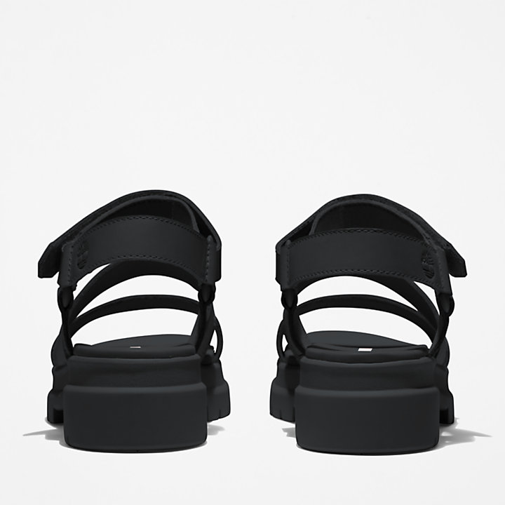 London Vibe Sandale mit drei Riemen für Damen in Schwarz-