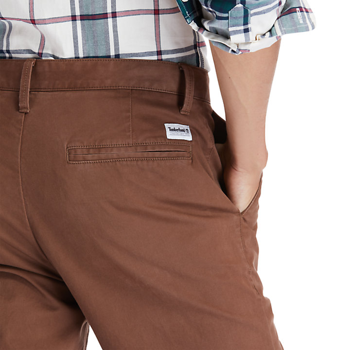 Pantalon chino droit stretch Squam Lake pour homme en marron-