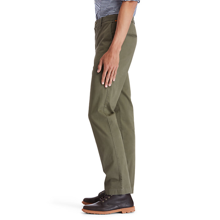 Pantalon chino droit stretch Squam Lake pour homme en vert foncé-