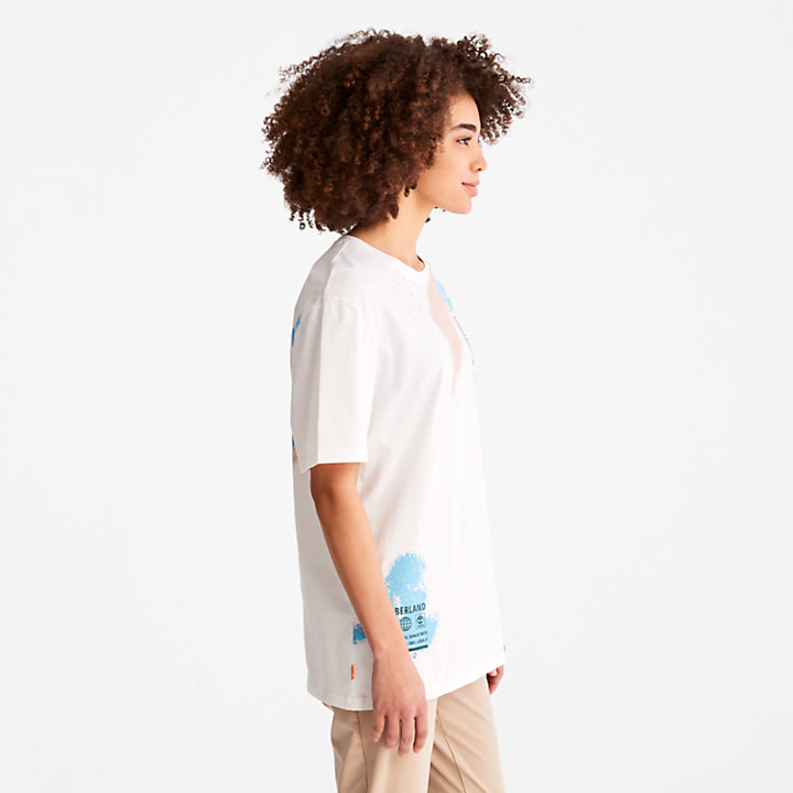 T-shirt da Uomo con Stampa Grafica in bianco-