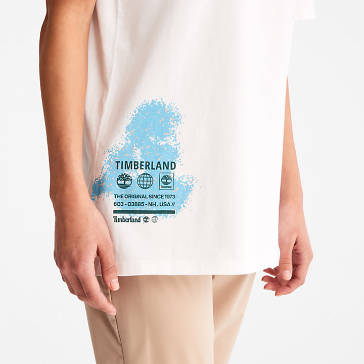 Camiseta con Gráfico de Pintura para Hombre en blanco-