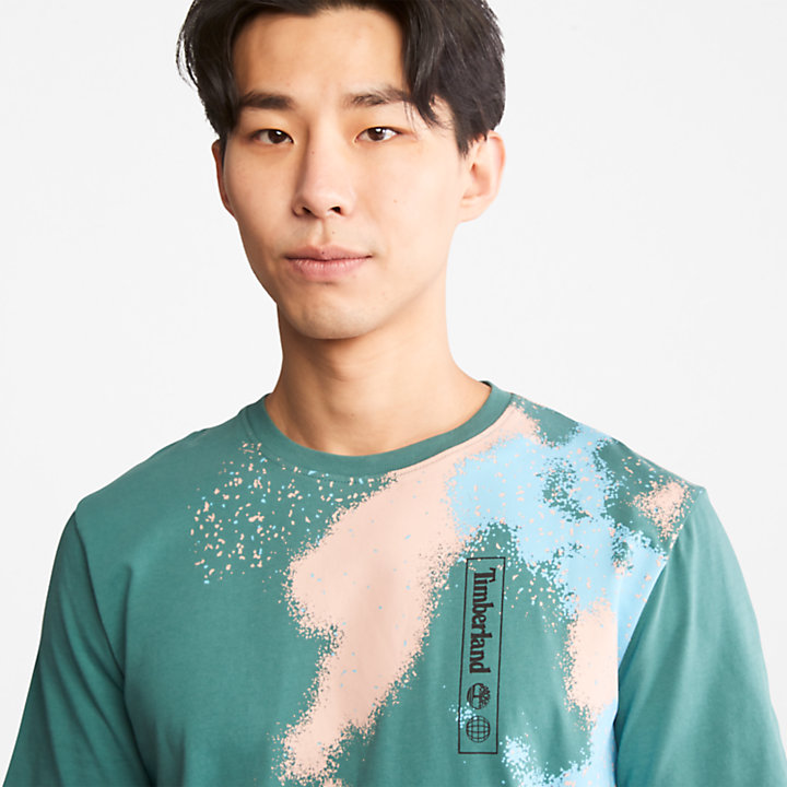 T-shirt Paint Graphic pour homme en bleu sarcelle-