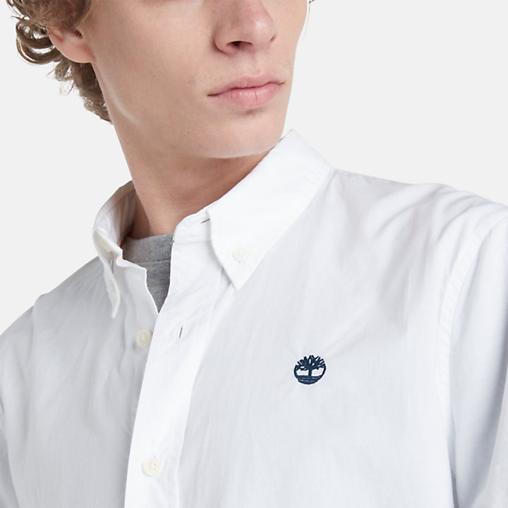 Saco River Poplin Shirt for Men in White-