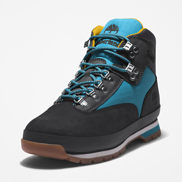 Euro Hiker Hiking Boot for Men in Black with Blue-